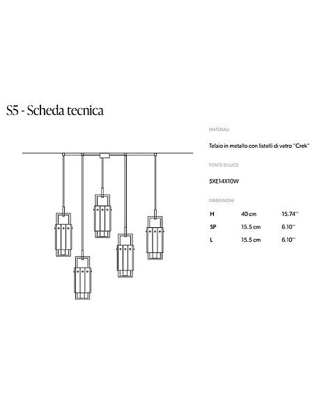 Lámpara de techo Crek S5 - Masiero