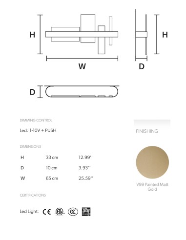 Aplique de pared HONICÉ A65 - Masiero