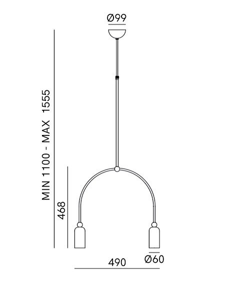 Lámpara colgante 2 luces MADAME 288.03 - IL FANALE